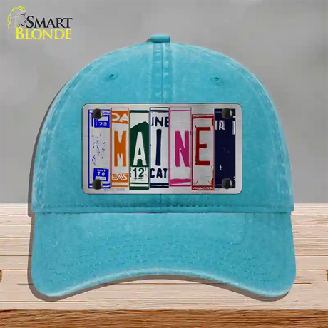 Maine License Plate Art Novelty License Plate Hat Unconstructed Cotton / Lake Blue