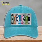 Michigan License Plate Art Novelty License Plate Hat Unconstructed Cotton / Lake Blue