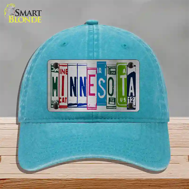 Minnesota License Plate Art Novelty License Plate Hat Unconstructed Cotton / Lake Blue