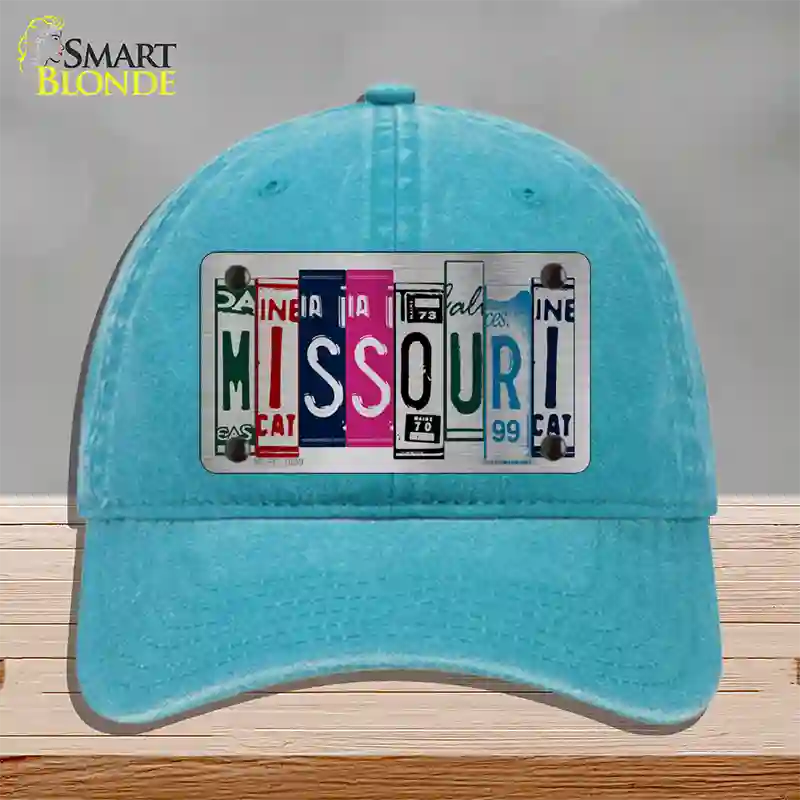 Missouri License Plate Art Novelty License Plate Hat Unconstructed Cotton / Lake Blue