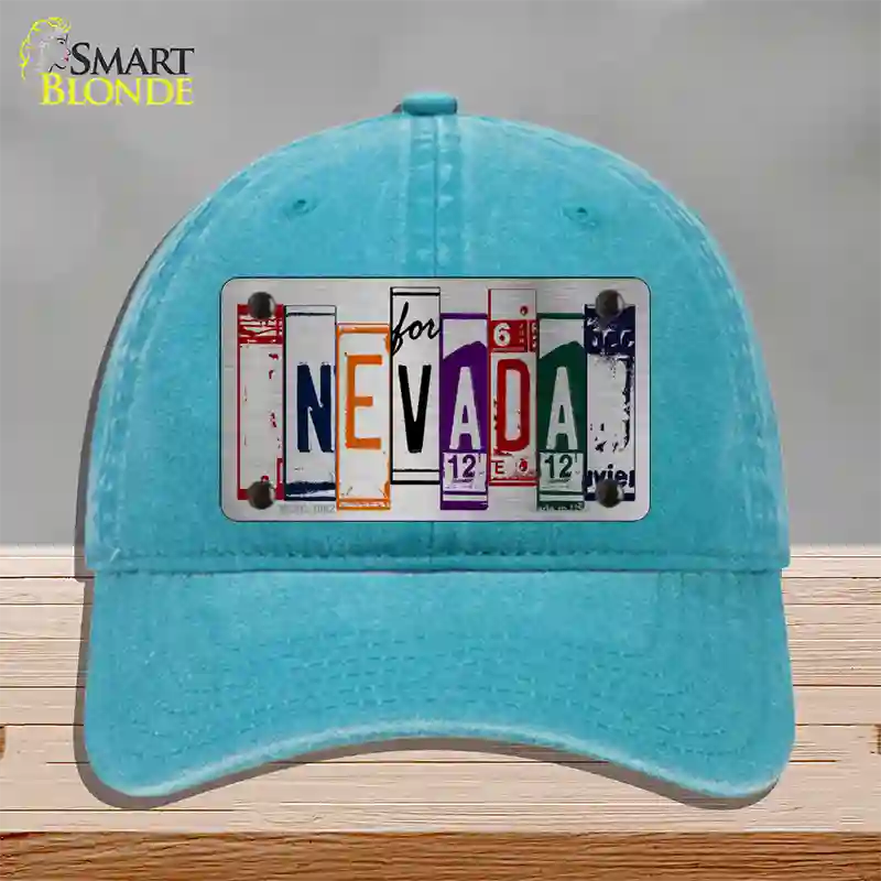 Nevada License Plate Art Novelty License Plate Hat Unconstructed Cotton / Lake Blue