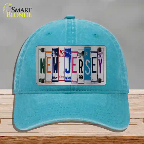 New Jersey License Plate Art Novelty License Plate Hat Unconstructed Cotton / Lake Blue