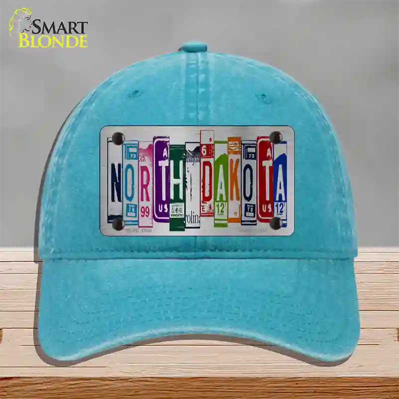 North Dakota License Plate Art Novelty License Plate Hat Unconstructed Cotton / Lake Blue