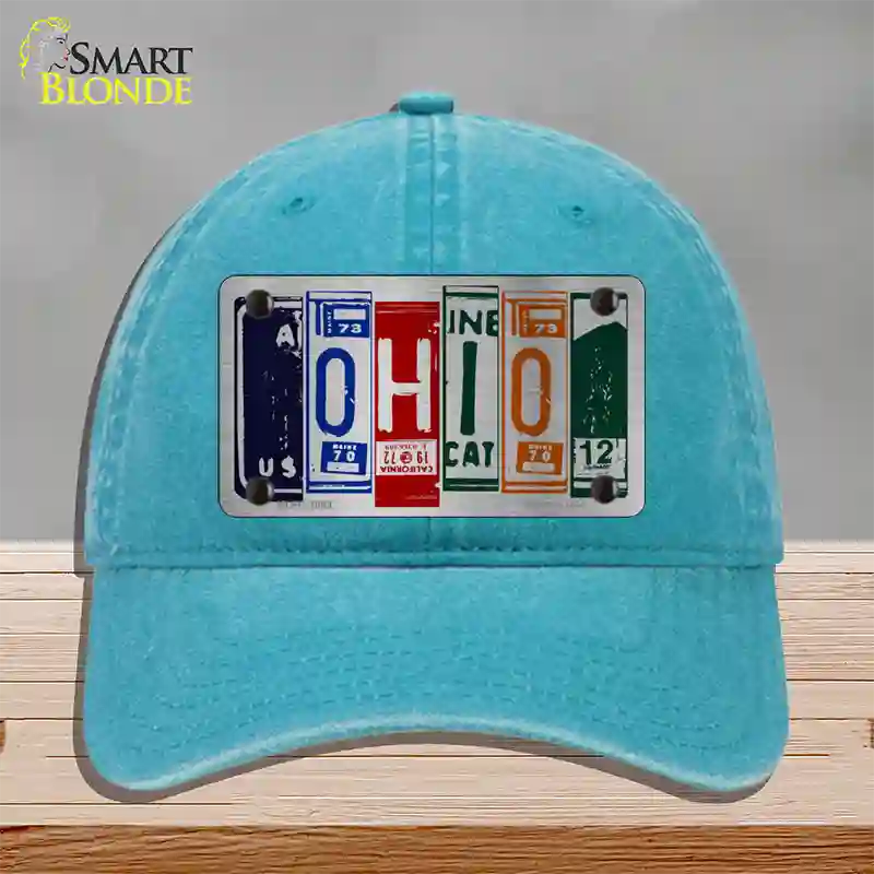 Ohio License Plate Art Novelty License Plate Hat Unconstructed Cotton / Lake Blue