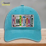 Pennsylvania License Plate Art Novelty License Plate Hat Unconstructed Cotton / Lake Blue