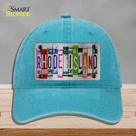 Rhode Island License Plate Art Novelty License Plate Hat Unconstructed Cotton / Lake Blue