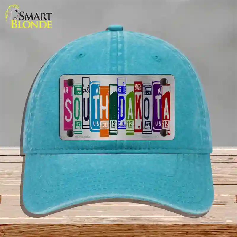 South Dakota License Plate Art Novelty License Plate Hat Unconstructed Cotton / Lake Blue