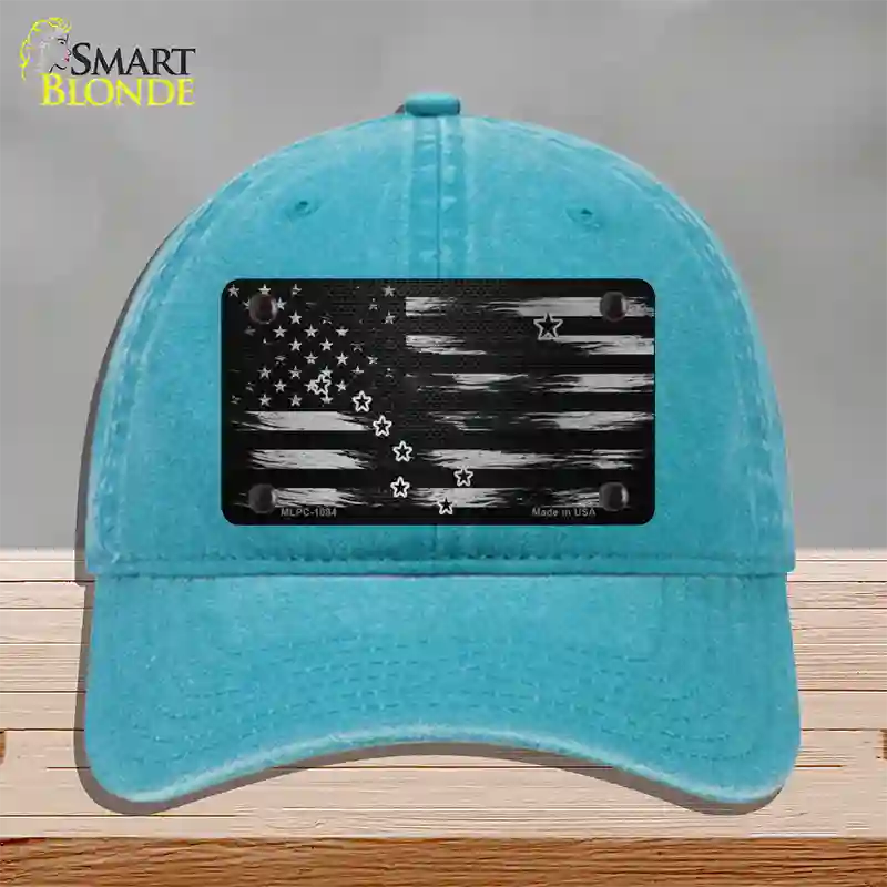 Alaska Carbon Fiber Novelty License Plate Hat Unconstructed Cotton / Lake Blue