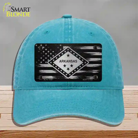 Arkansas Carbon Fiber Novelty License Plate Hat Unconstructed Cotton / Lake Blue