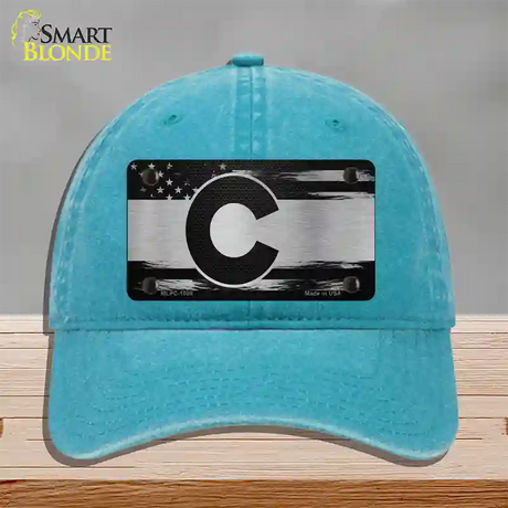 Colorado Carbon Fiber Novelty License Plate Hat Unconstructed Cotton / Lake Blue