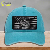 Iowa Carbon Fiber Novelty License Plate Hat Unconstructed Cotton / Lake Blue