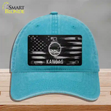 Kansas Carbon Fiber Novelty License Plate Hat Unconstructed Cotton / Lake Blue