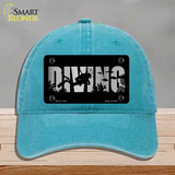 Diving Brushed Chrome Novelty License Plate Hat Unconstructed Cotton / Lake Blue