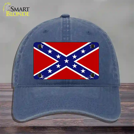 Confederate Flag Novelty License Plate Hat Unconstructed Cotton / Navy