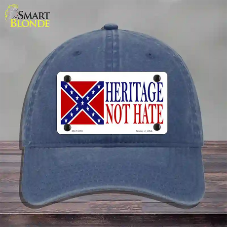 Heritage Not Hate Flag Novelty License Plate Hat Unconstructed Cotton / Navy