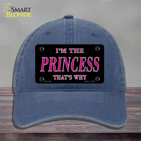 Princess Thats Why Novelty License Plate Hat Unconstructed Cotton / Navy