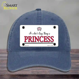 Easy Being A Princess Novelty License Plate Hat Unconstructed Cotton / Navy