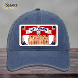 Buttwiser Beer Girls Novelty License Plate Hat Unconstructed Cotton / Navy