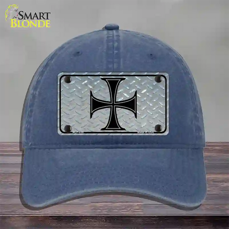 Maltese Cross Novelty License Plate Hat Unconstructed Cotton / Navy