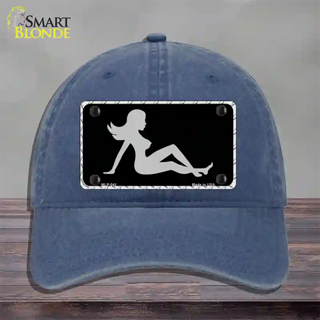 Mud Flap Girl Sillouette Novelty License Plate Hat Unconstructed Cotton / Navy