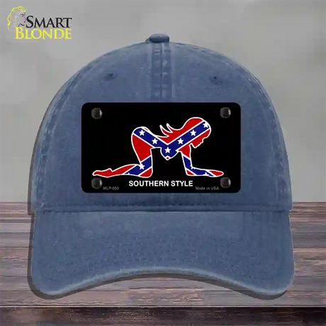 Southern Style Sexy Novelty License Plate Hat Unconstructed Cotton / Navy