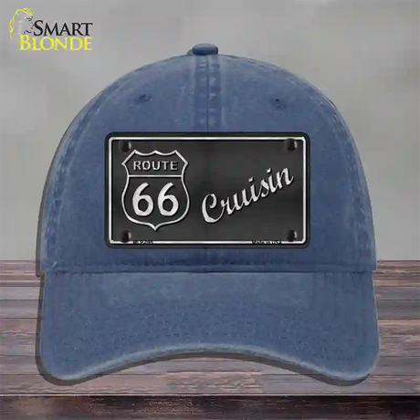 Route 66 Cruisin Novelty License Plate Hat Unconstructed Cotton / Navy