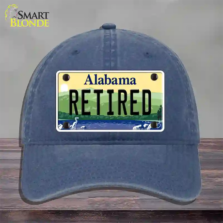 Retired Alabama Novelty License Plate Hat Unconstructed Cotton / Navy