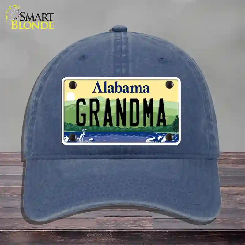 Grandma Alabama Novelty License Plate Hat Unconstructed Cotton / Navy