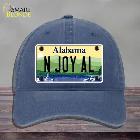 N Joy AL Alabama Novelty License Plate Hat Unconstructed Cotton / Navy