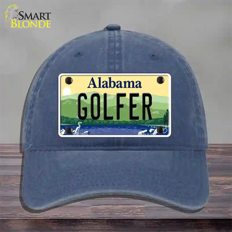 Golfer Alabama Novelty License Plate Hat Unconstructed Cotton / Navy