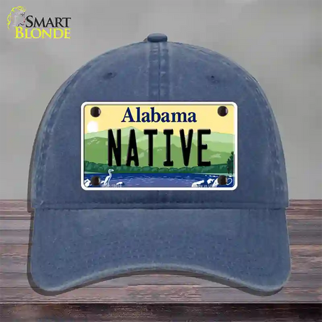 Native Alabama Novelty License Plate Hat Unconstructed Cotton / Navy