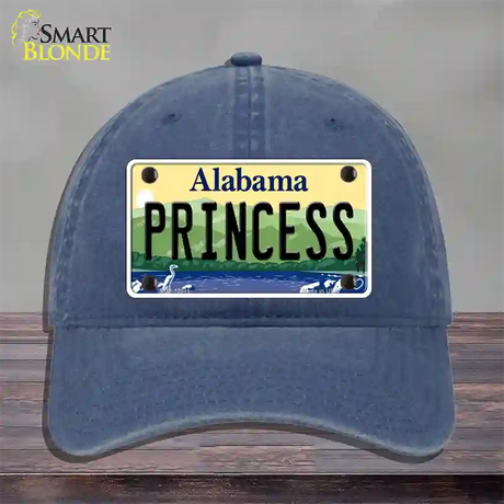 Princess Alabama Novelty License Plate Hat Unconstructed Cotton / Navy