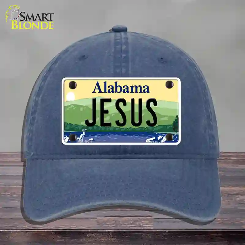 Jesus Alabama Novelty License Plate Hat Unconstructed Cotton / Navy