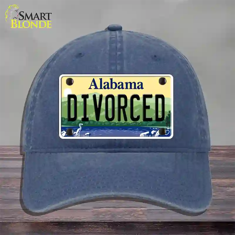 Divorced Alabama Novelty License Plate Hat Unconstructed Cotton / Navy