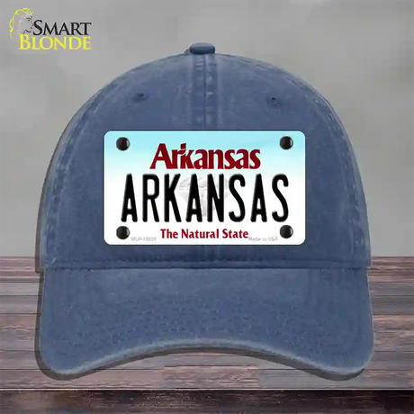 Arkansas Diamond Novelty License Plate Hat Unconstructed Cotton / Navy