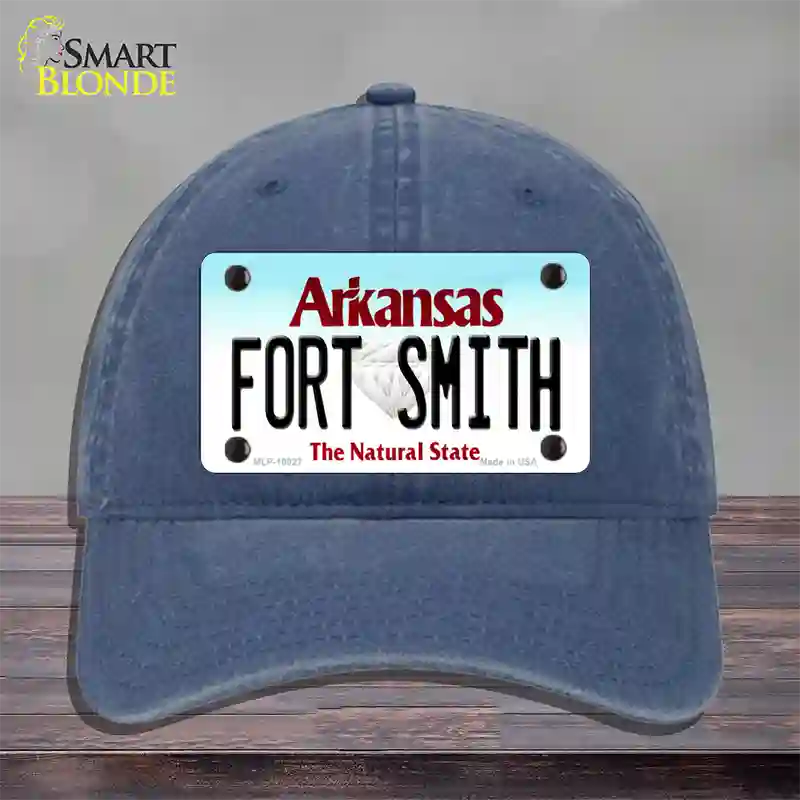 Fort Smith Arkansas Novelty License Plate Hat Unconstructed Cotton / Navy