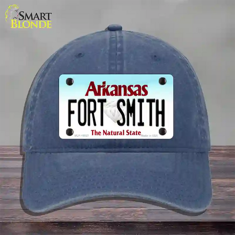 Fort Smith Arkansas Novelty License Plate Hat Unconstructed Cotton / Navy