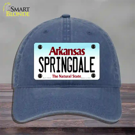 Springdale Arkansas Novelty License Plate Hat Unconstructed Cotton / Navy