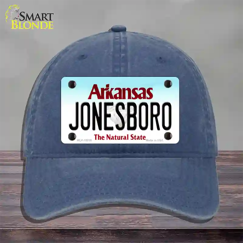 Jonesboro Arkansas Novelty License Plate Hat Unconstructed Cotton / Navy