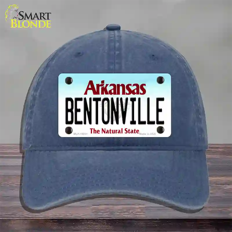 Bentonville Arkansas Novelty License Plate Hat Unconstructed Cotton / Navy