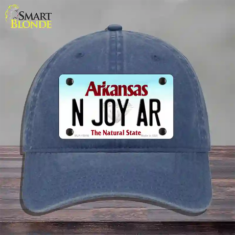 N Joy AR Arkansas Novelty License Plate Hat Unconstructed Cotton / Navy