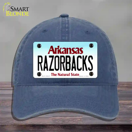 Razorbacks Arkansas Novelty License Plate Hat Unconstructed Cotton / Navy