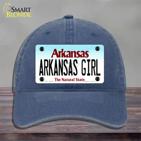 Arkansas Girl Arkansas Novelty License Plate Hat Unconstructed Cotton / Navy