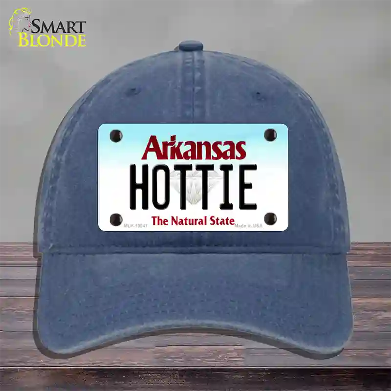 Hottie Arkansas Novelty License Plate Hat Unconstructed Cotton / Navy