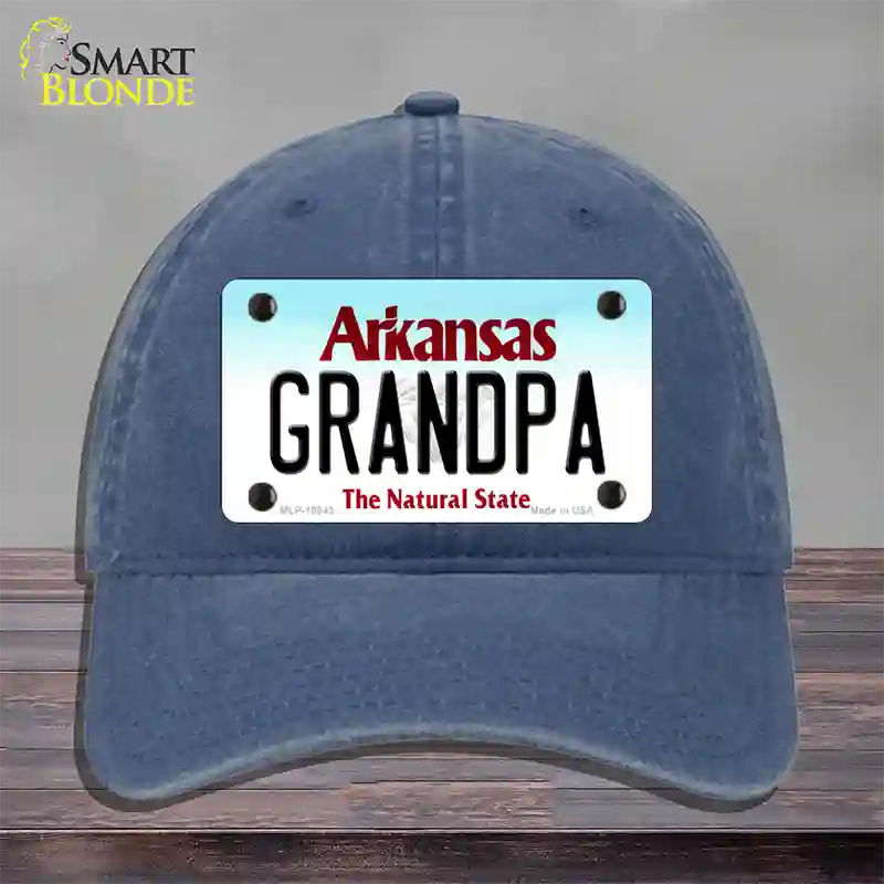 Grandpa Arkansas Novelty License Plate Hat Unconstructed Cotton / Navy