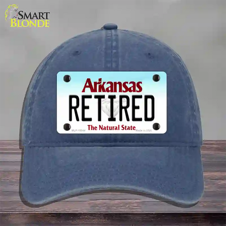 Retired Arkansas Novelty License Plate Hat Unconstructed Cotton / Navy