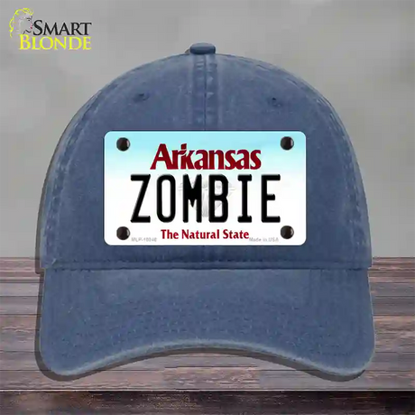 Zombie Arkansas Novelty License Plate Hat Unconstructed Cotton / Navy