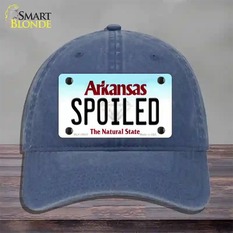 Spoiled Arkansas Novelty License Plate Hat Unconstructed Cotton / Navy