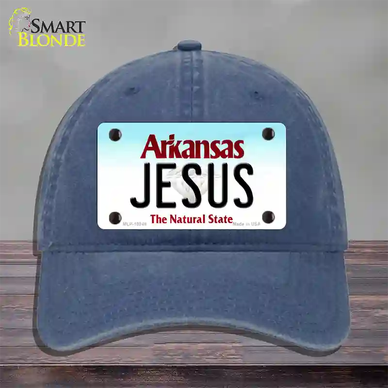 Jesus Arkansas Novelty License Plate Hat Unconstructed Cotton / Navy