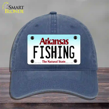 Fishing Arkansas Novelty License Plate Hat Unconstructed Cotton / Navy